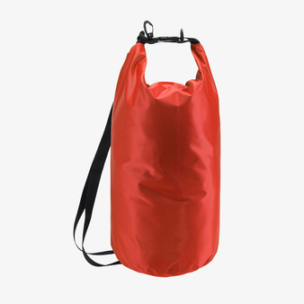 Drybag wasserdicht mit Karabinerhaken 10 l rot geschlossen