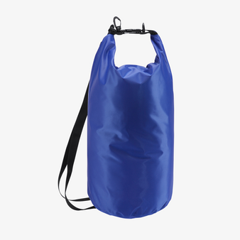 Drybag wasserdicht mit Karabinerhaken 10 l blau geschlossen