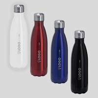 Edelstahlflasche 700 ml, einseitiger Lasergravur, weiss, rot, blau, schwarz