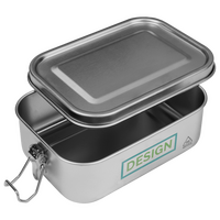 Edelstahl-Lunchbox Tampondruck Draufsicht geöffnet