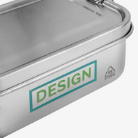 Edelstahl-Lunchbox Detail Tampondruck