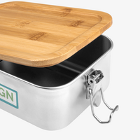 Edelstahl-Lunchbox Deckel geöffnet