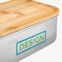 Edelstahl-Lunchbox Detail Tampondruck