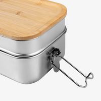 Edelstahl-Lunchbox Detail Verschluss geöffnet