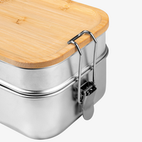 Edelstahl-Lunchbox Detail Verschluss geschlossen