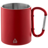 Edelstahltasse mit Karabinerhaken seitlich