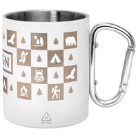 Tasse mit Karabinerhaken Gravur