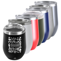 Edelstahl-Thermobecher in bauchiger Form bedruckt