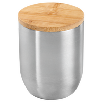 Edelstahl-Thermobecher mit Bambusdeckel unbedruckt