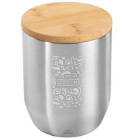 Edelstahl-Thermobecher mit Bambusdeckel graviert