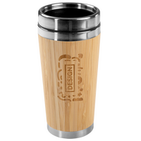 Edelstahl-Thermobecher mit Bambusüberzug Gravur