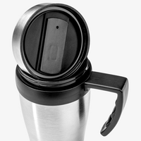 Edelstahl-Thermobecher mit farbigem Griff bedruckt
