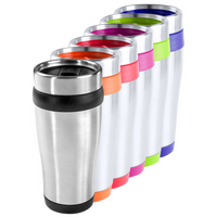 Edelstahl-Thermobecher mit farbigen Elementen unbedruckt
