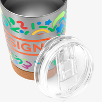 Edelstahl-Thermobecher mit Korkboden bedruckt