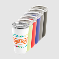 Edelstahl-Thermobecher mit Kunststoffüberzug bedruckt