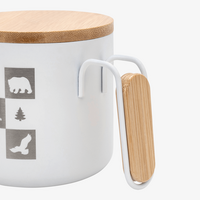 Edelstahl-Thermotasse Holzgriff