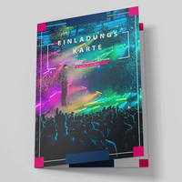 Einladungskarte, farbig bedruckt, liegend 