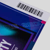 Eintrittskarte, farbig bedruckt, details