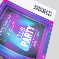 Eintrittskarte, farbig bedruckt, details