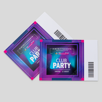 Eintrittskarte, farbig bedruckt, liegend