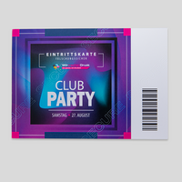 Eintrittskarte, farbig bedruckt, liegend