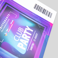 Eintrittskarte, farbig bedruckt, liegend