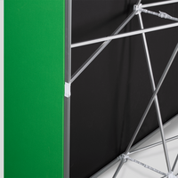 Hochwertige Greenscreen Wand mit Kedersystem inklusive Druck und Versand 5 x 3 gerade Rückseite Details