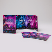 Faltblatt gefalzt auf DIN A7 vertikaler Wickelfalz 12-seitig farbig bedruckt stehend aufgefaltet