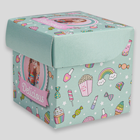 Faltschachtel mit Klickverschluss (7 x 7 x 7 cm) einseitig bedruckt, Seitenansicht