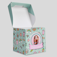 Faltschachtel mit Klickverschluss (7 x 7 x 7 cm) einseitig bedruckt, Vorderseite, Deckel