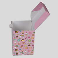 Faltschachtel mit Klickverschluss (8 x 8 x 11 cm) einseitig bedruckt, Seitenansicht, Deckel