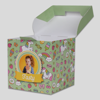 Faltschachtel mit Klickverschluss (8,8 x 8,8 x 8,8 cm) einseitig bedruckt, Vorderseite, Deckel