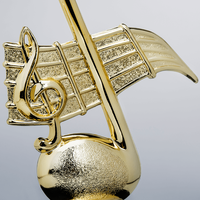 Figurenpokal Musiknote auf Sockel, Gold, stehend
