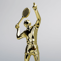 Figurenpokal Tennis auf Sockel, Gold, stehend