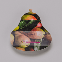 Firmenschild, farbig bedruckt, Birne Form, liegend