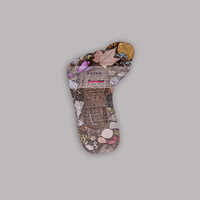 Firmenschild, farbig bedruckt, Fußabdruck Form, liegend