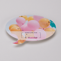 Firmenschild, farbig bedruckt, Sprechblase Form, liegend