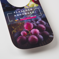 Flaschenanhänger, farbig bedruckt, Trauben Motiv