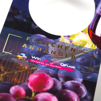 Flaschenanhänger, farbig bedruckt, Trauben Motiv