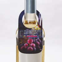 Flaschenanhänger, farbig bedruckt, Trauben Motiv