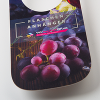 Flaschenanhänger, farbig bedruckt, Trauben Motiv