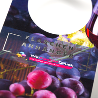 Flaschenanhänger, farbig bedruckt, Trauben Motiv