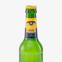 Etikett, farbig bedruckt, Flasche