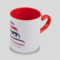 Tasse, farbig bedruckt, Herzhenkel