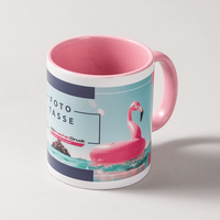 pinkeFototasse, Innenseite und Henkel pink, außen Druck in Fotoqualität