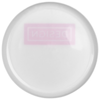 weißes Frisbee bedruckt von hinten