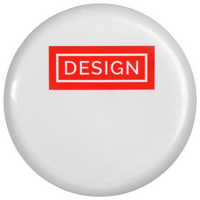 weißes Frisbee bedruckt von vorne