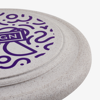 Detailaufnahme vom Rand bedrucktes Frisbee Siebdruck