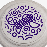 Nahaufnahme bedrucktes Frisbee Siebdruck