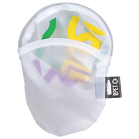 weißes bedrucktes Frisbee gefaltet in Etui